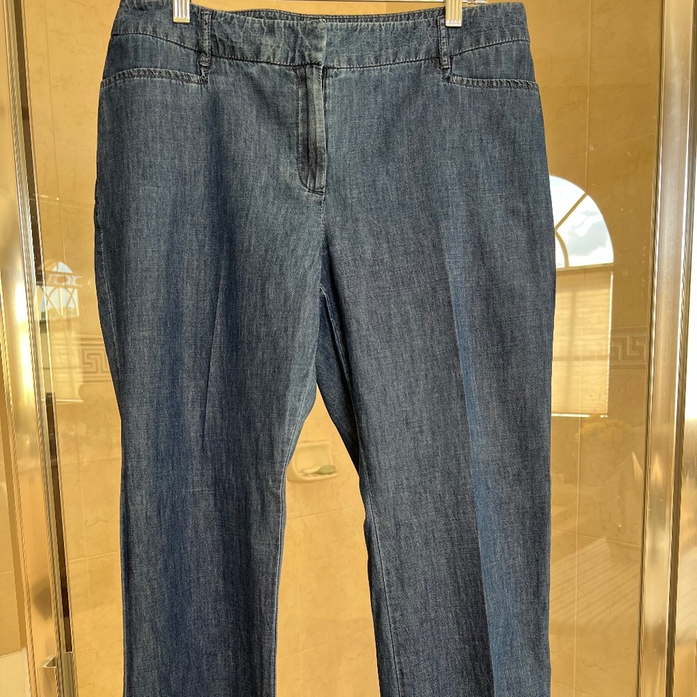 Chicos Women's Dark Blue Denim Stretch Pants